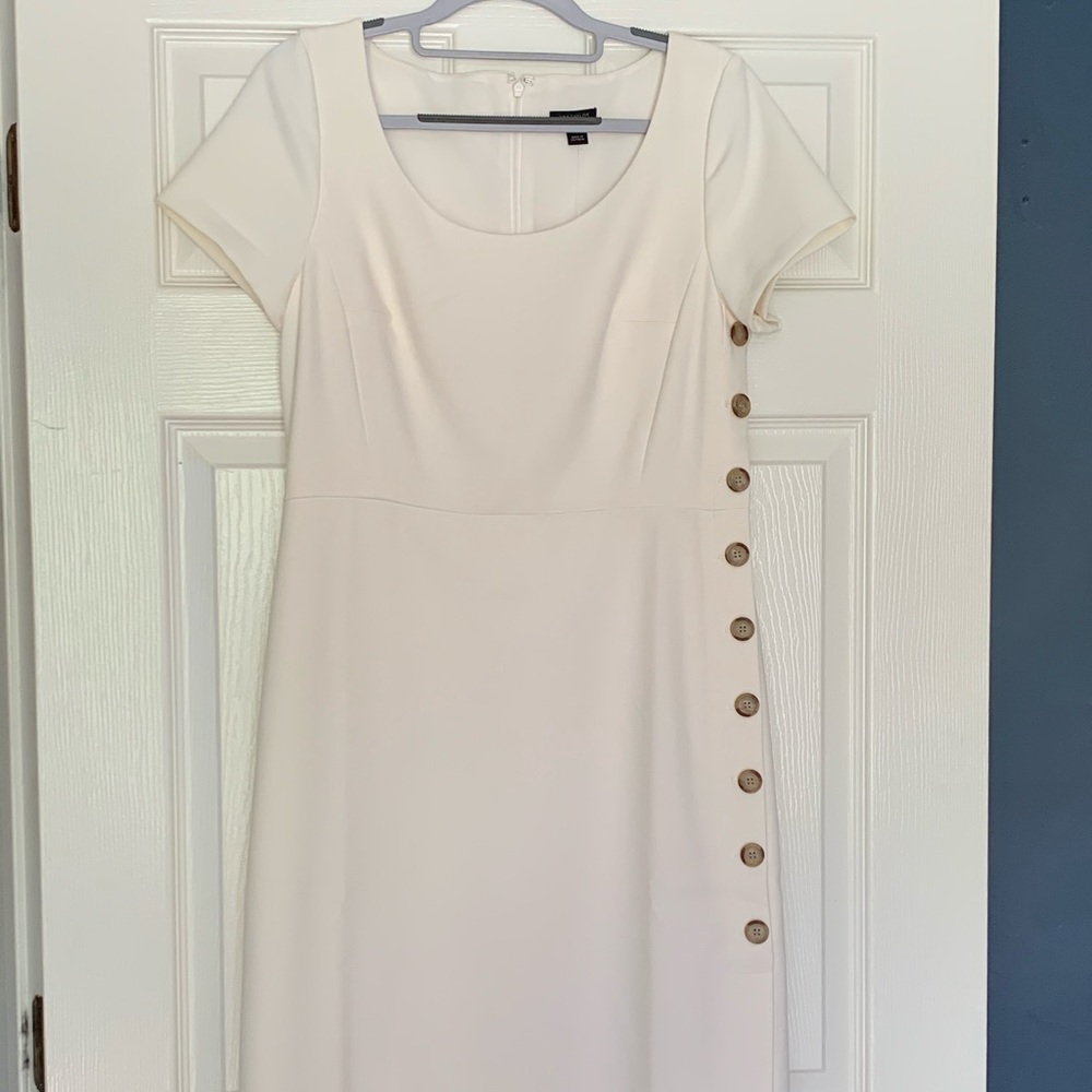 NWT CREAM DRESS WITH BUTTONS